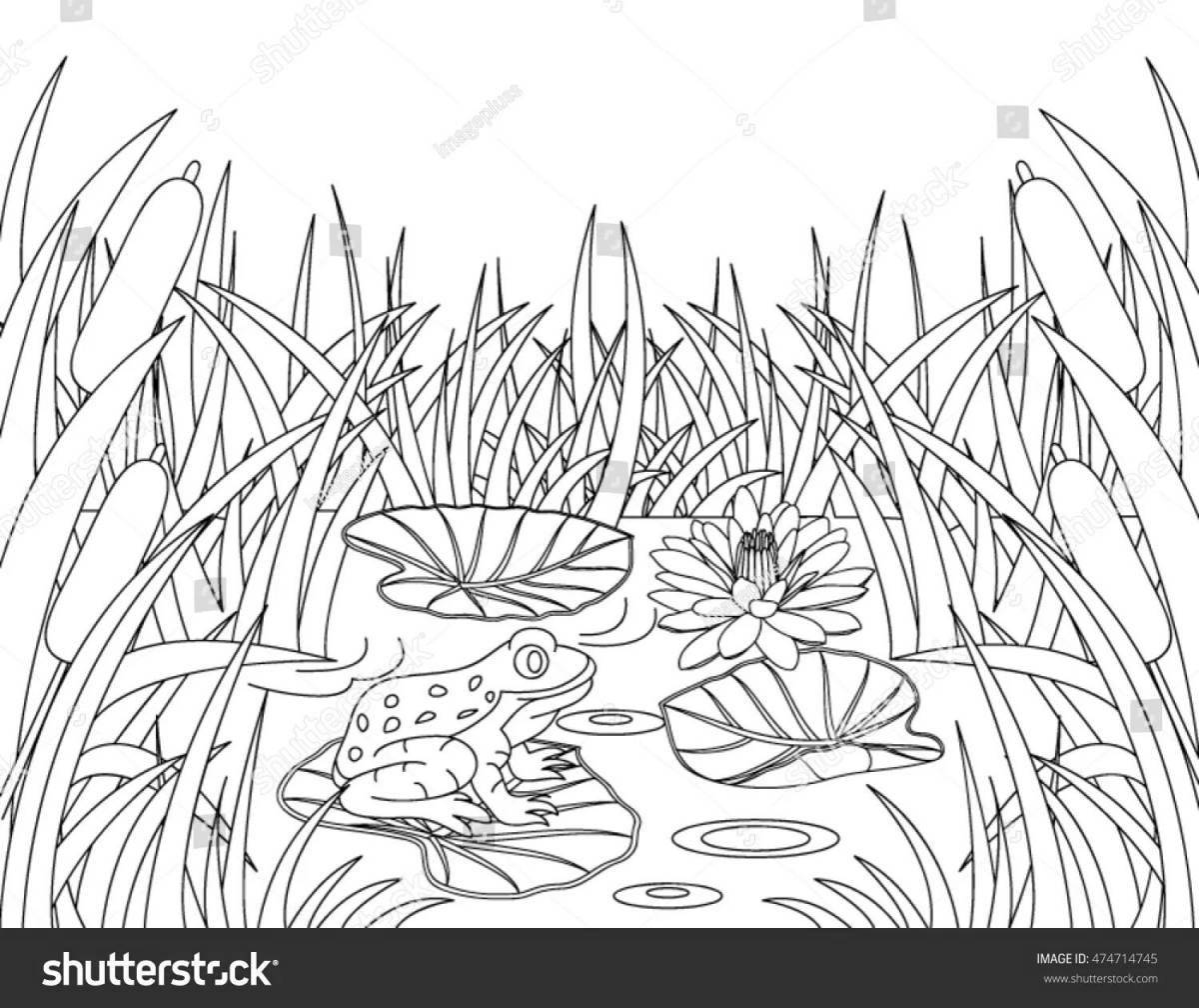 Amazing swamp coloring book for kids