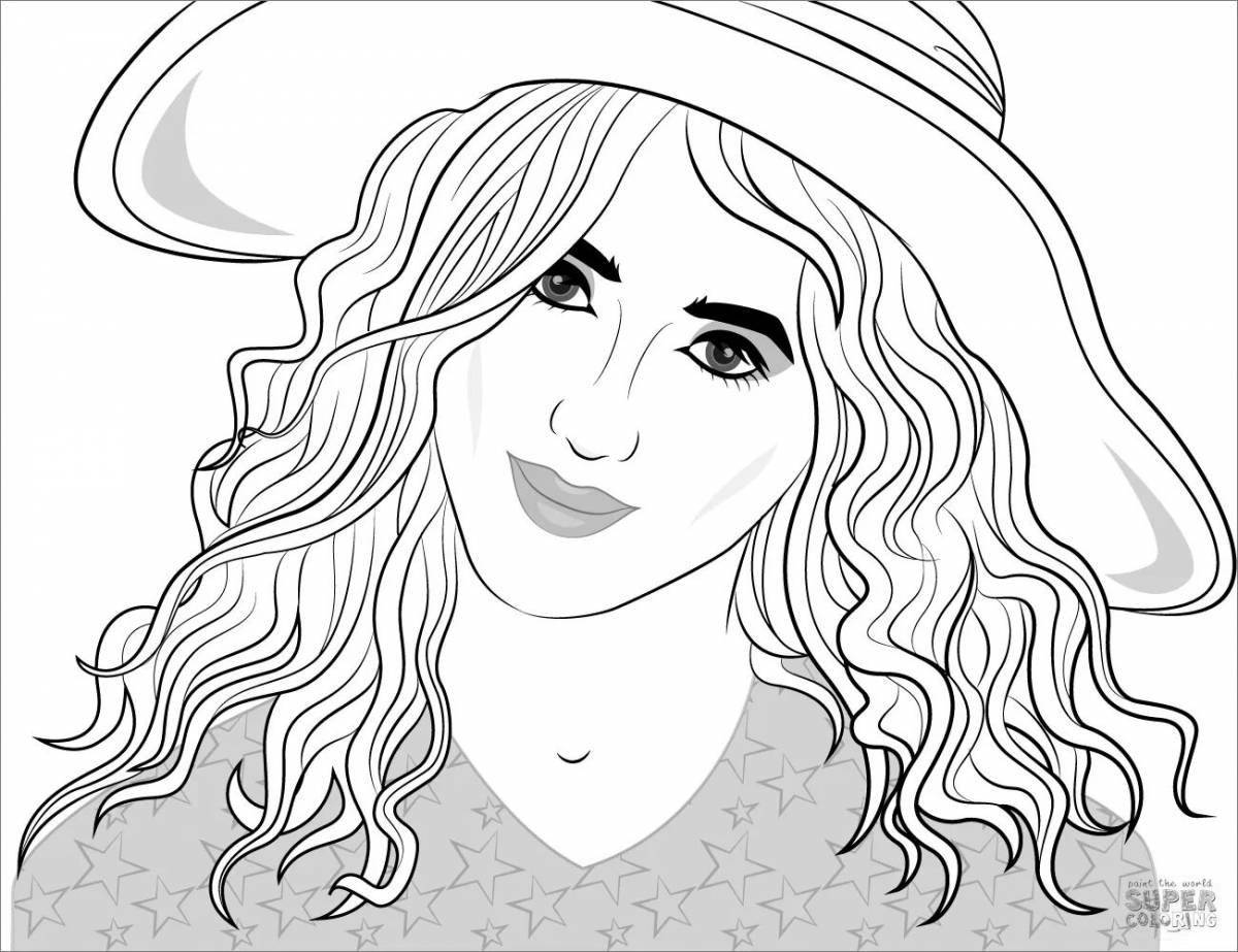 Bright woman coloring pages for kids