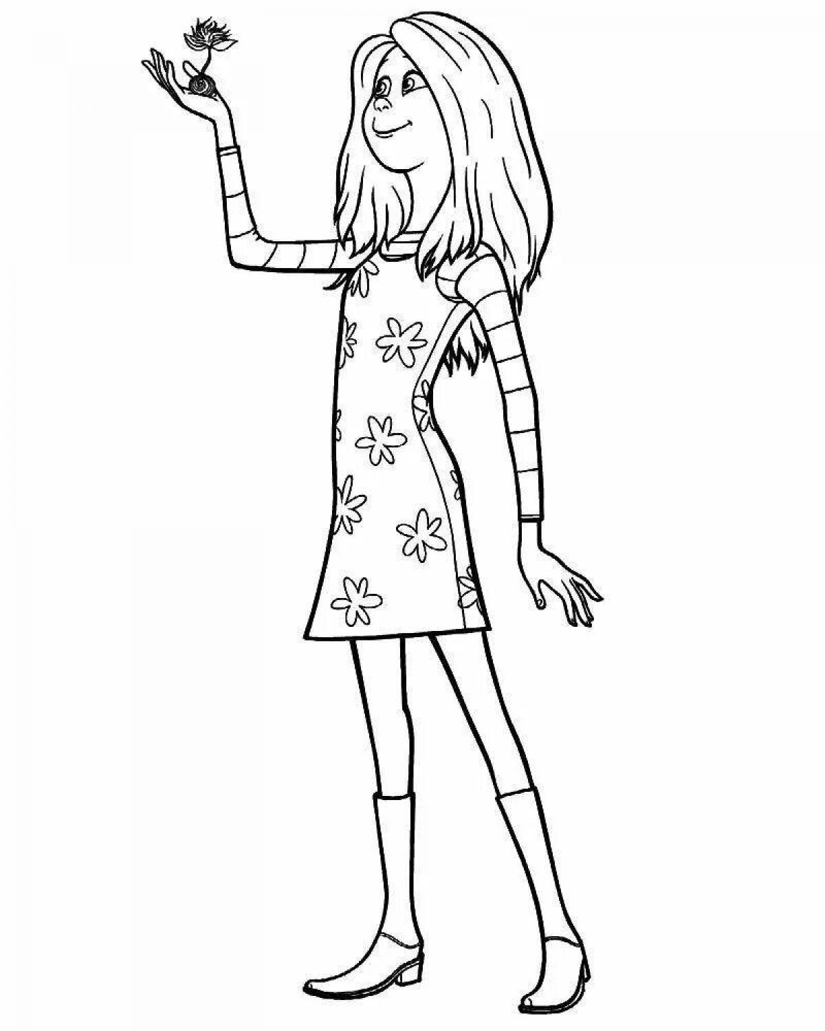 Festive woman coloring pages for kids