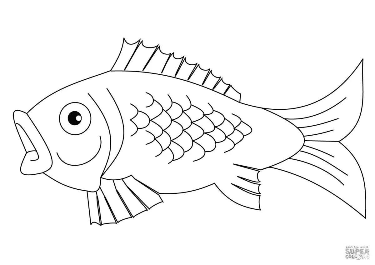 Wonderful carp coloring book for kids