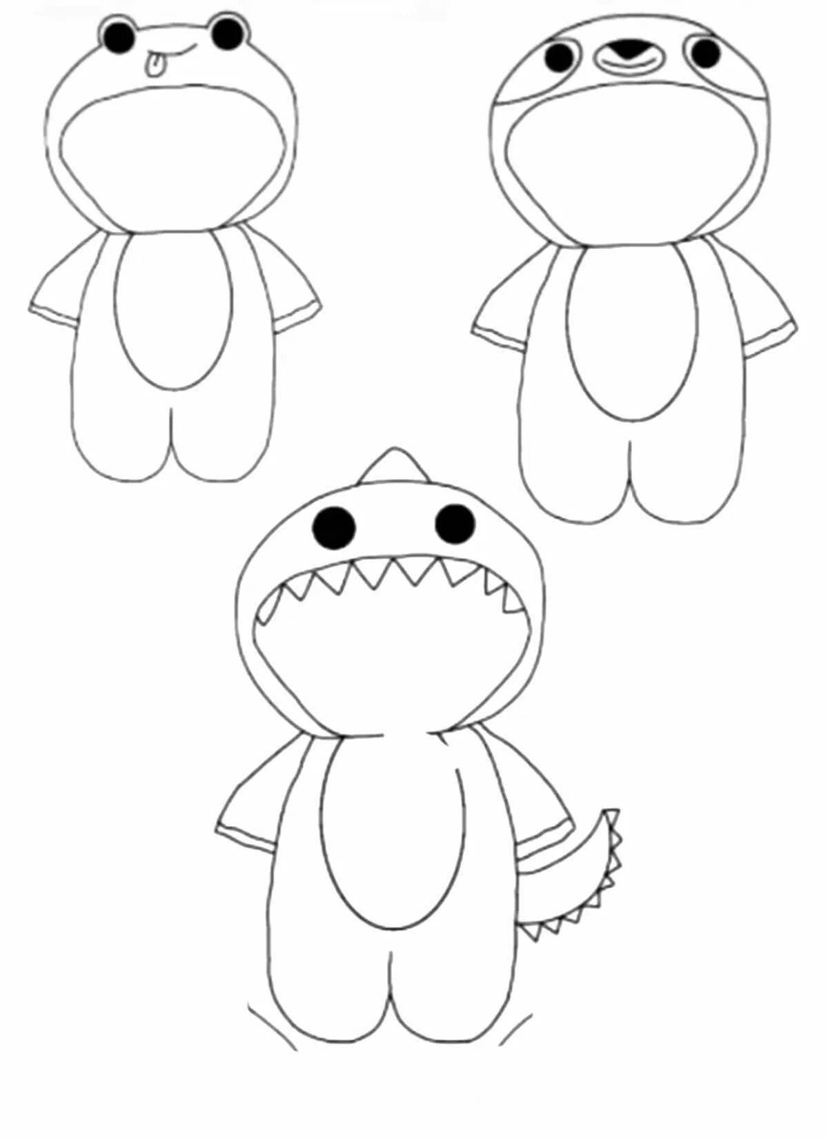 Glitter duck coloring page