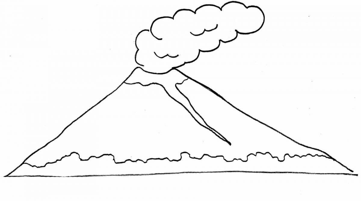Фото Невероятная раскраска вулкана для детей