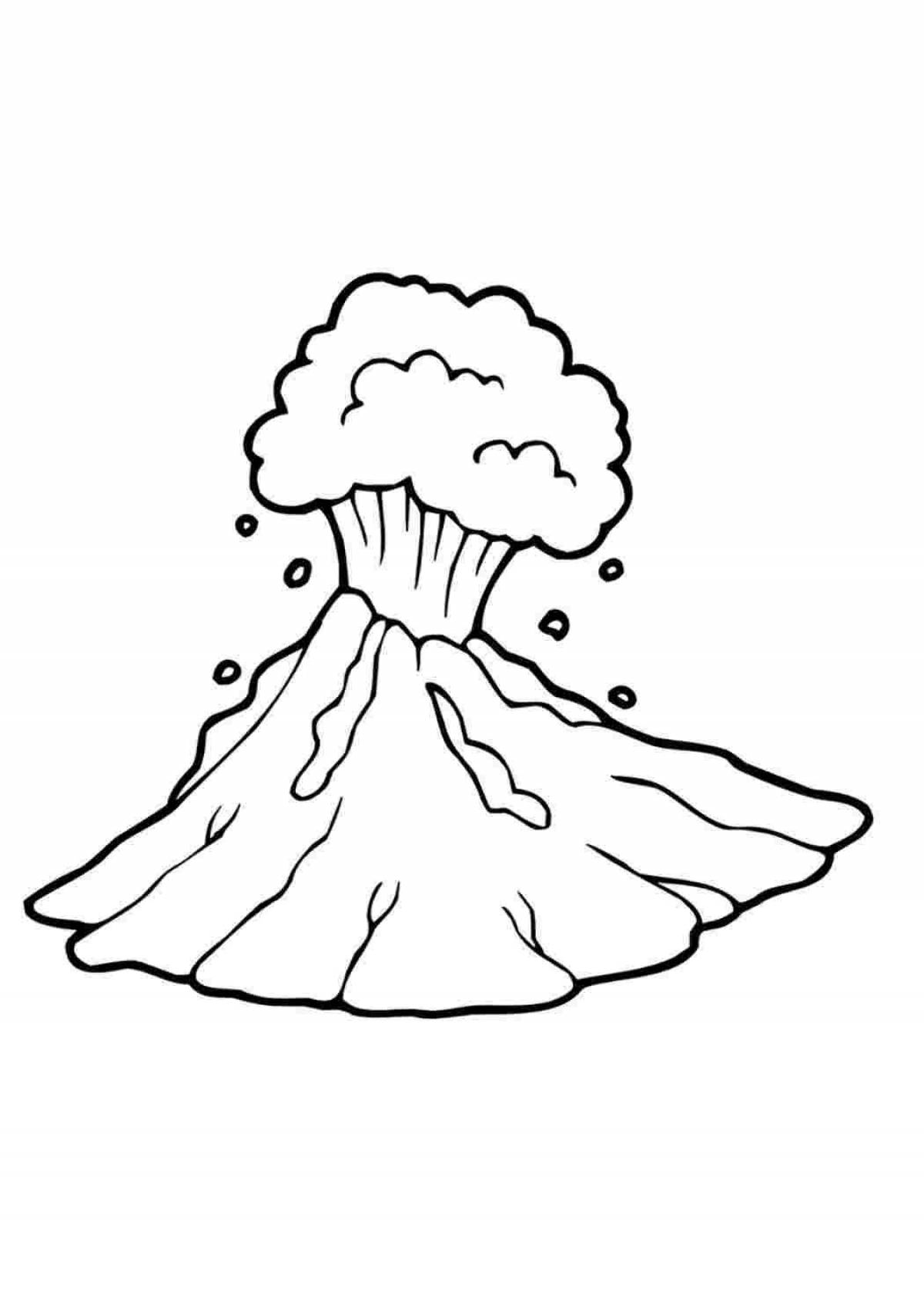 Фото Выдающаяся раскраска вулкана для детей