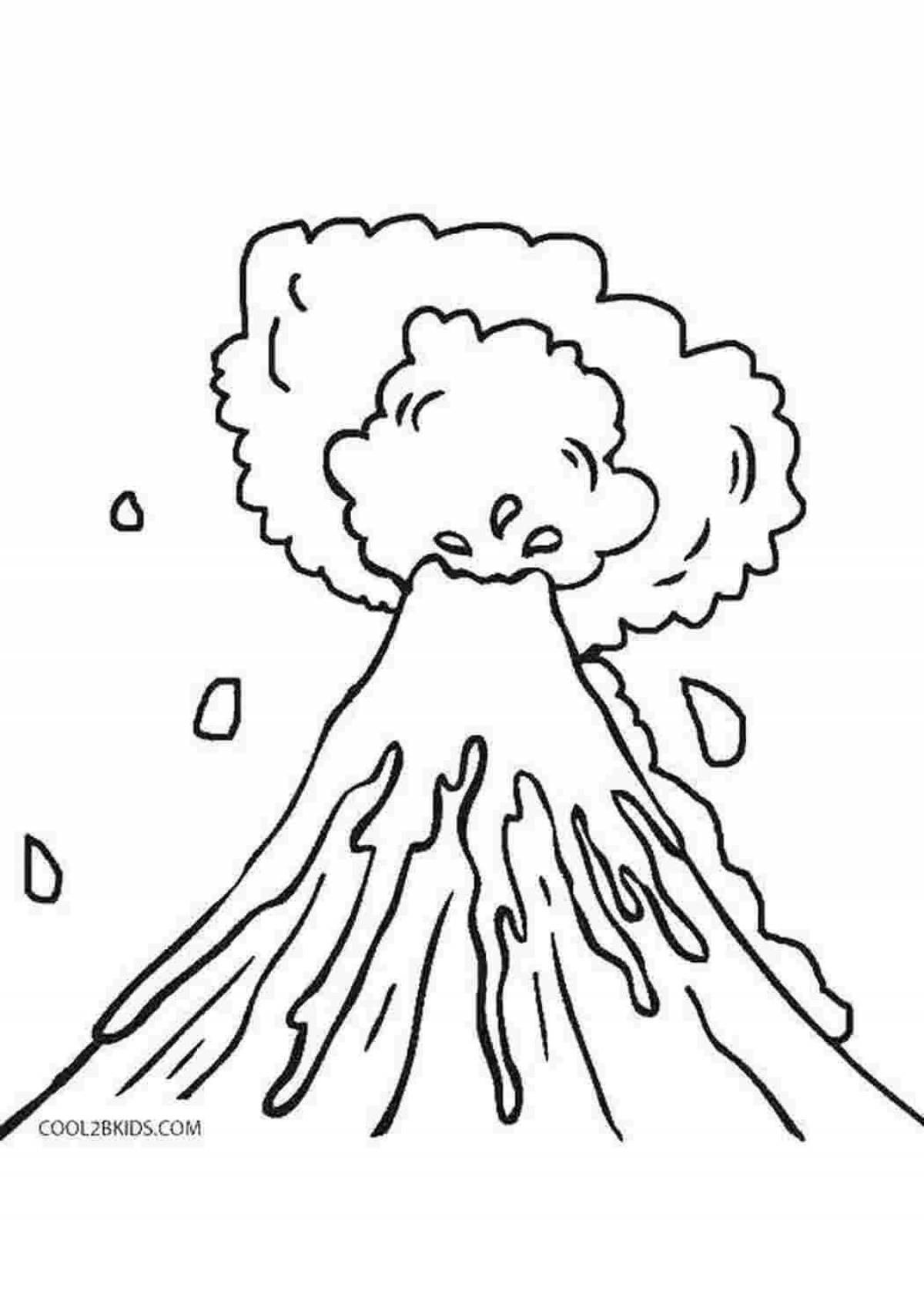 Фото Великий вулкан раскраски для детей
