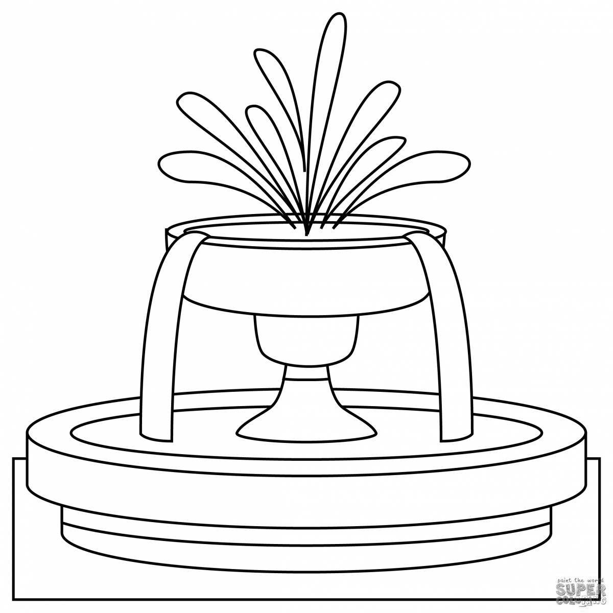 Glorious fountain coloring pages for kids