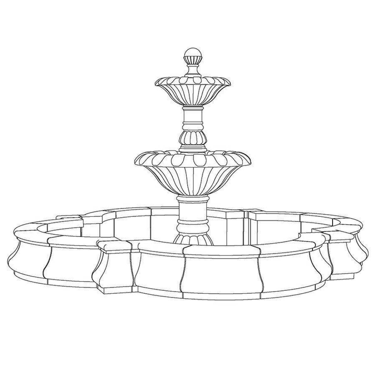 Glitter fountain coloring pages for kids