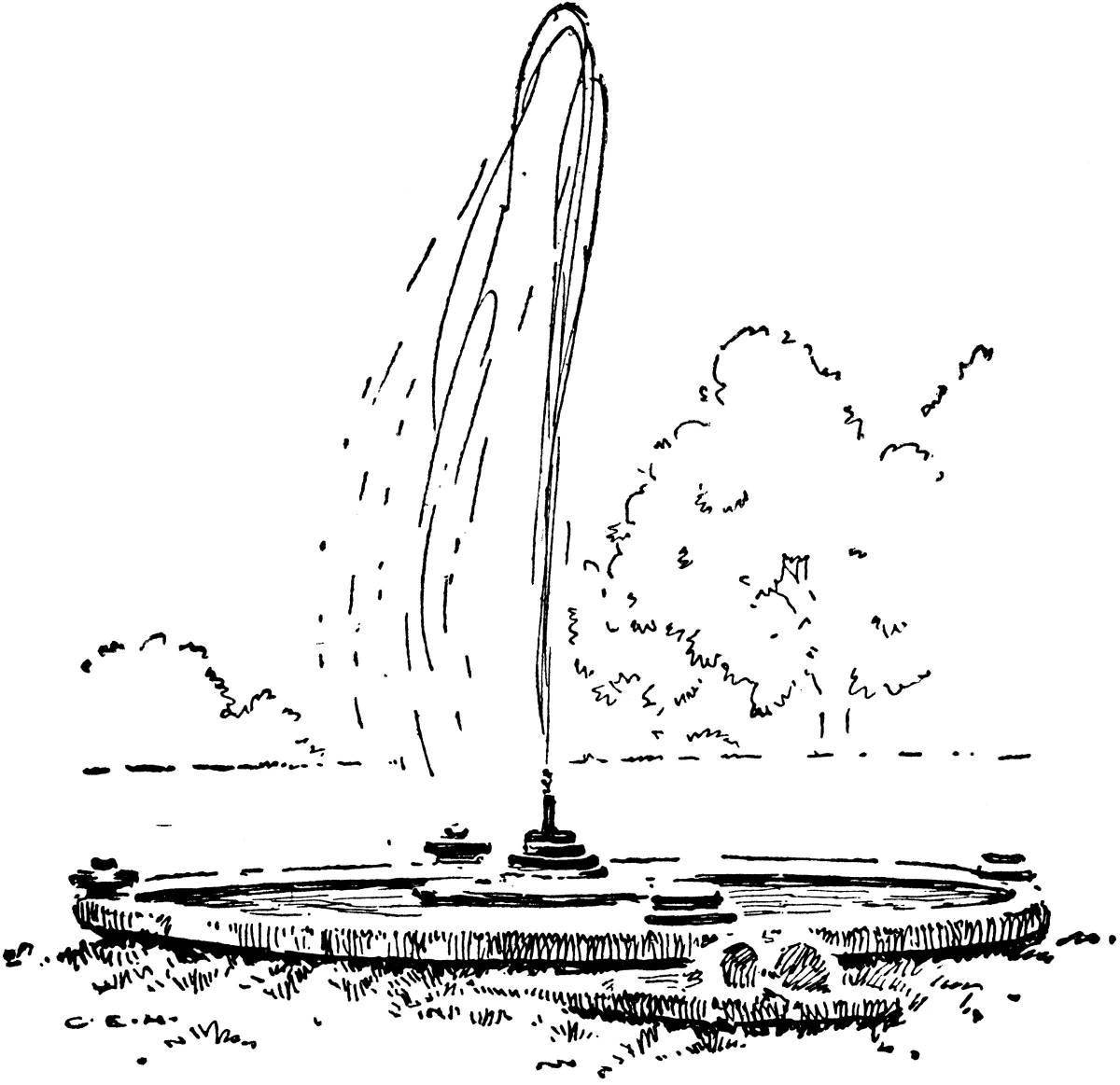 Wonderful fountain coloring pages for kids