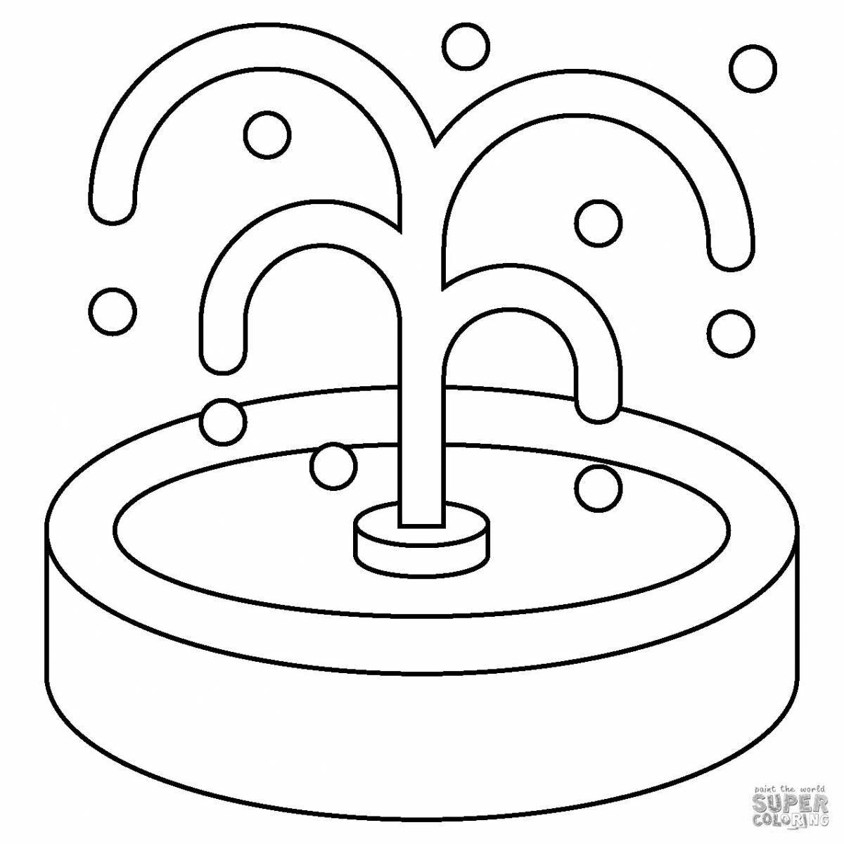Gorgeous fountain coloring book for kids