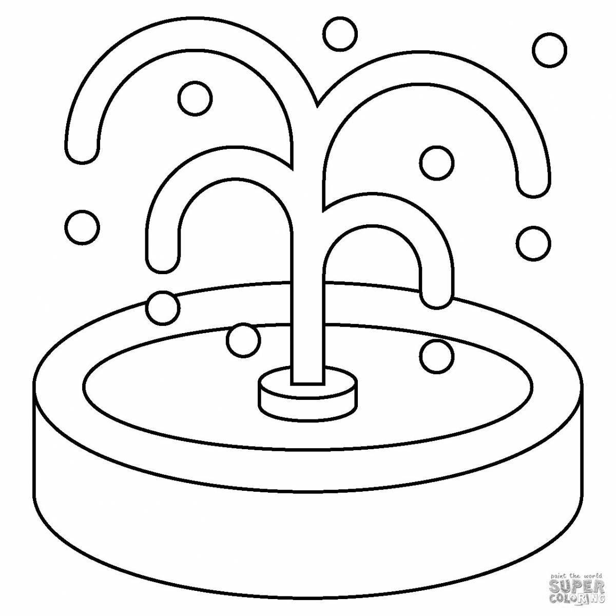 Великолепный фонтан раскраска для детей