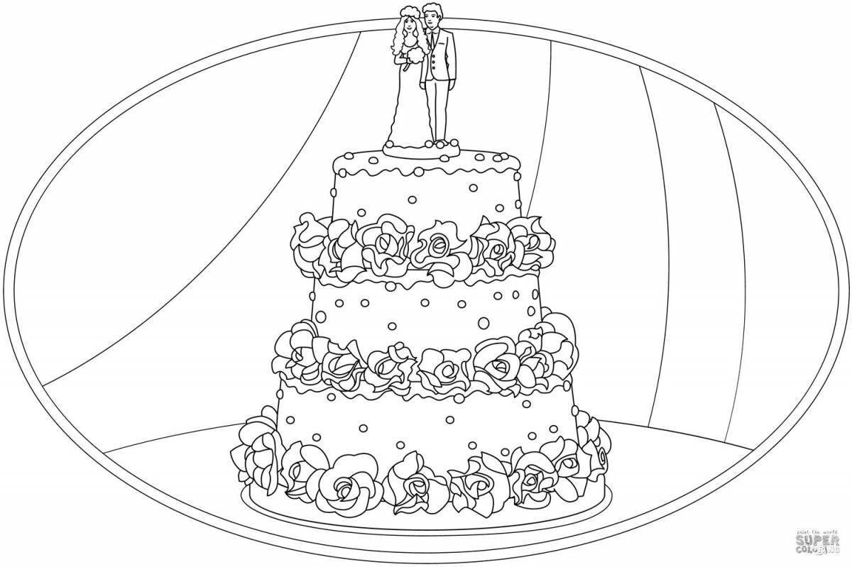 Beautiful cake coloring pages for girls