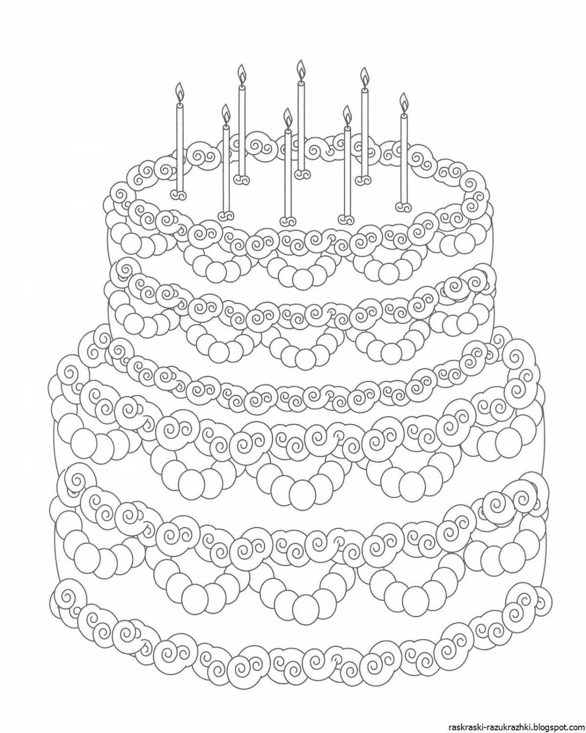 Sweet cake coloring pages for girls