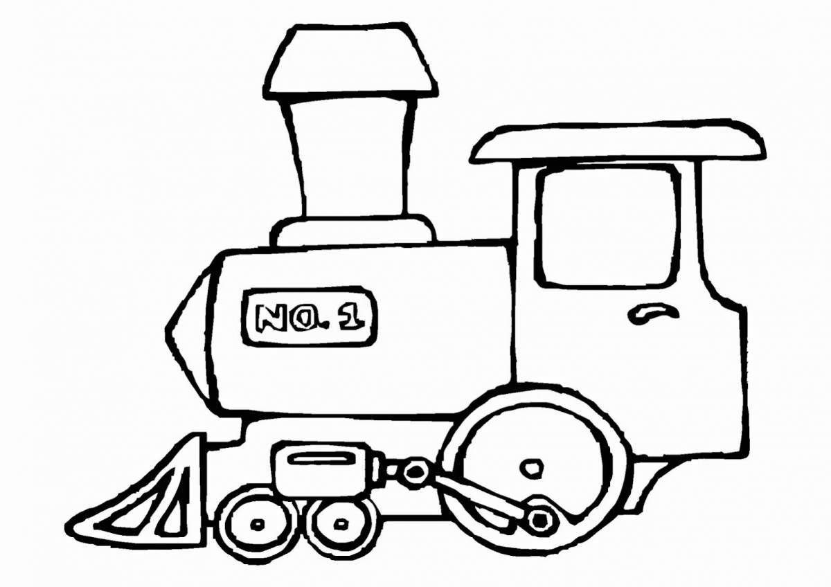 Coloring big steam locomotive for kids