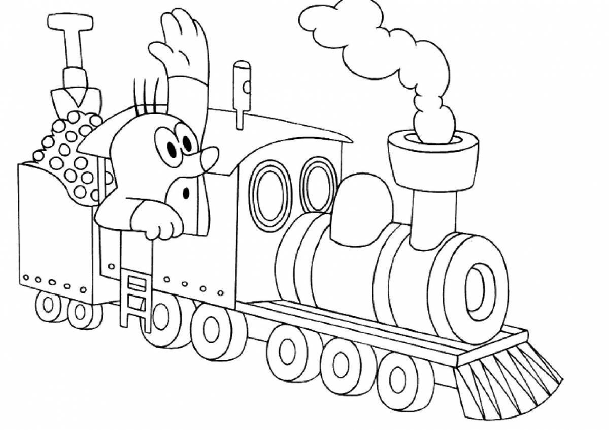 Amazing steam locomotive coloring pages for kids