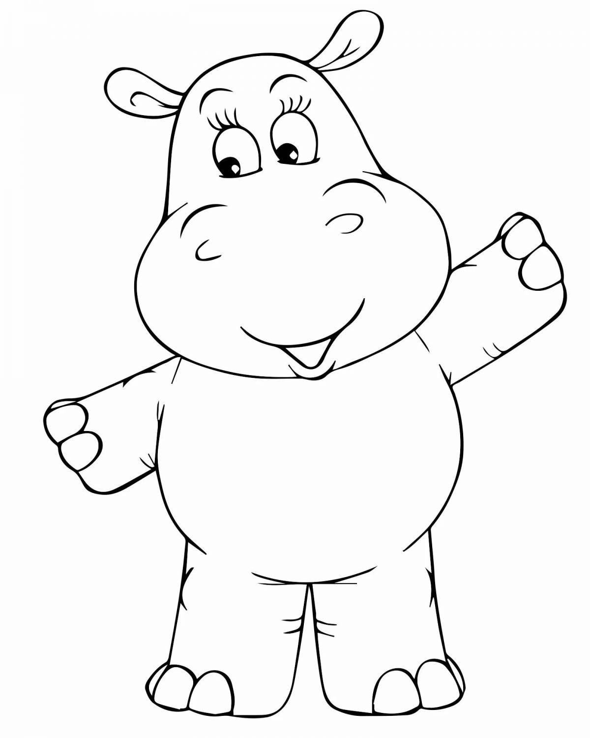 Fabulous hippo coloring book for kids