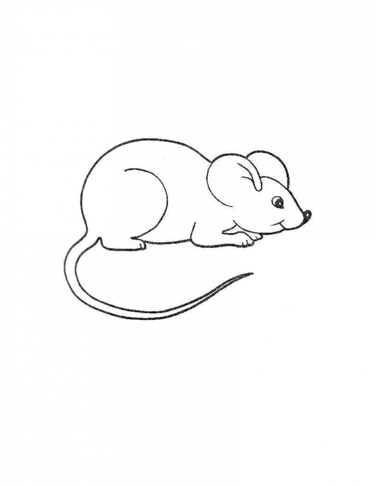Веселая раскраска мышь для детей