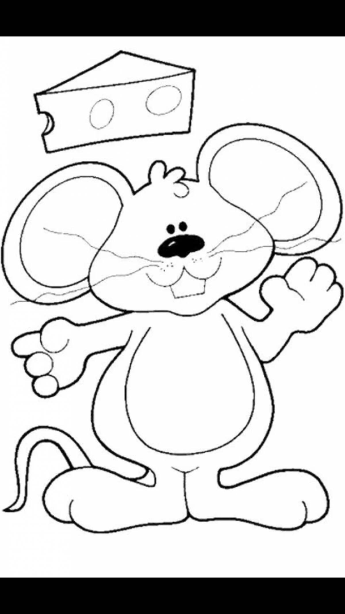Colorful mice coloring pages for kids
