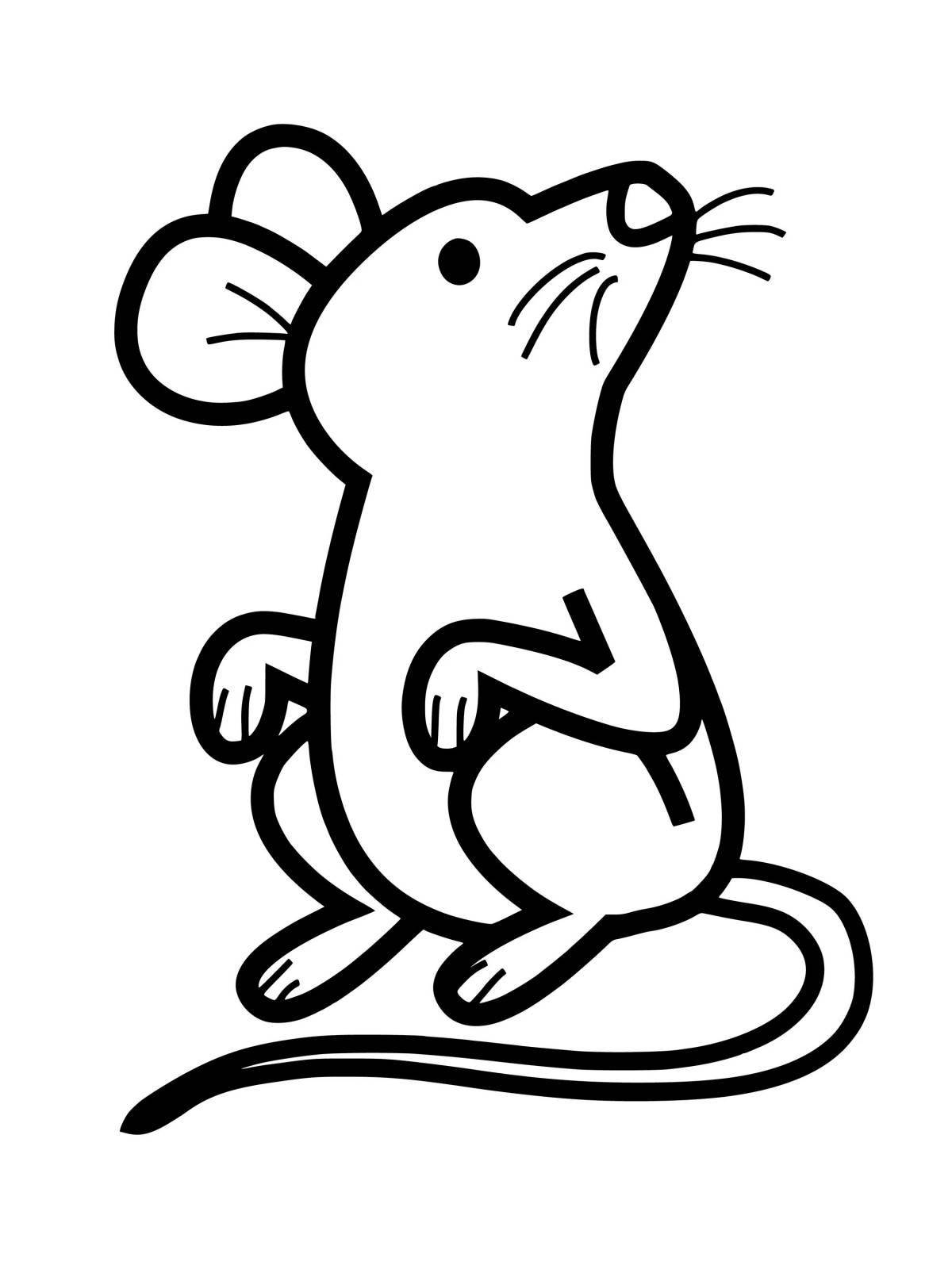 Яркая раскраска мышь для детей