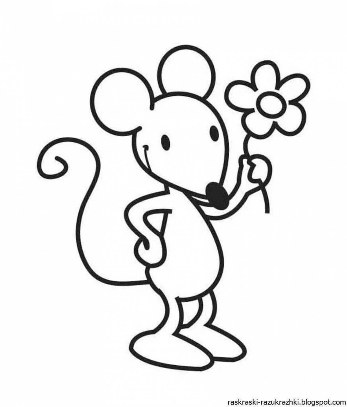 Мышка раскраска