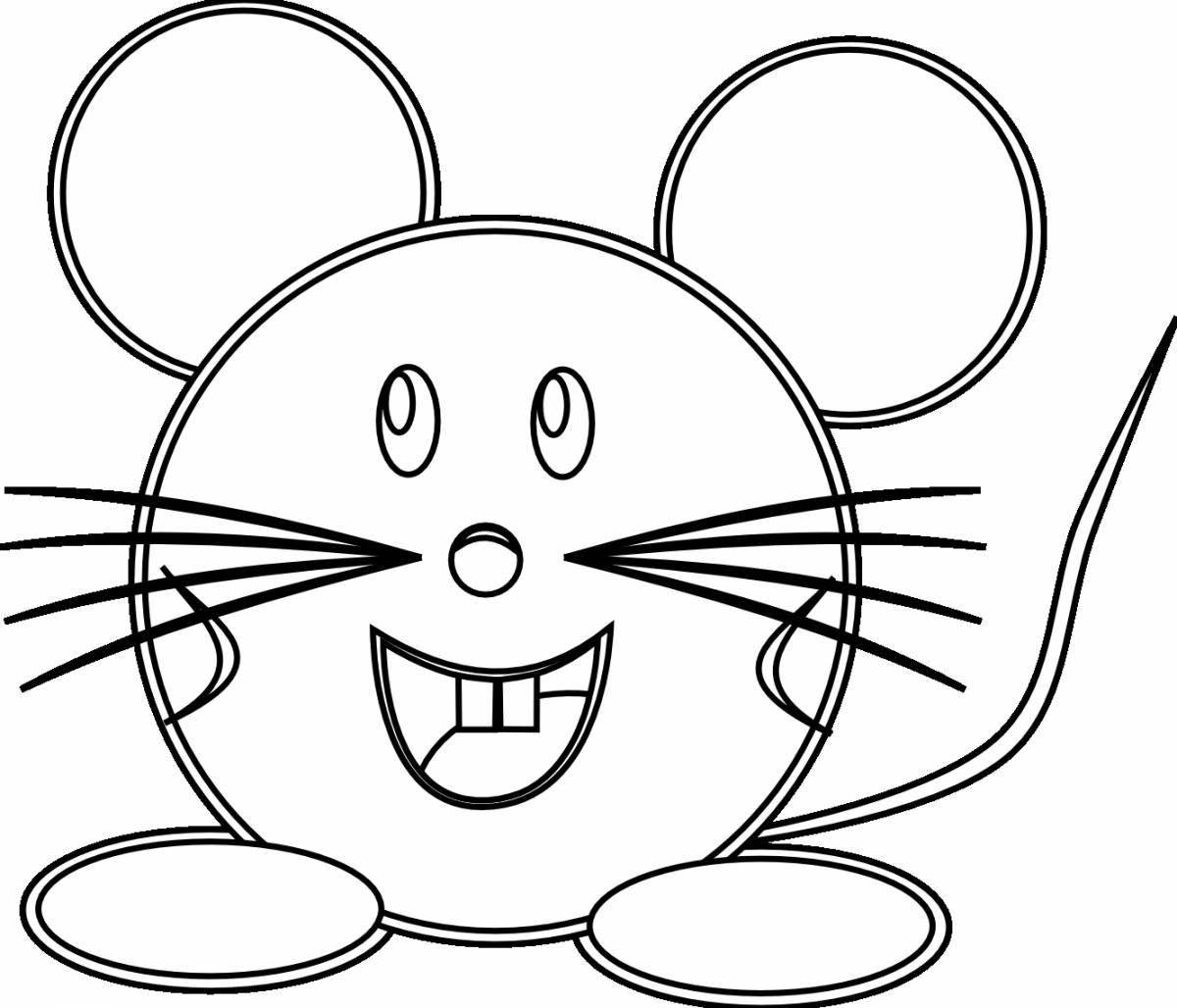 Раскраска очаровательная мышь для детей