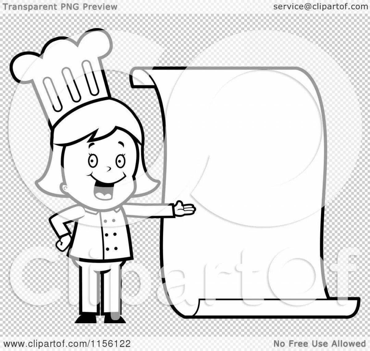 Веселое меню раскраски для детей