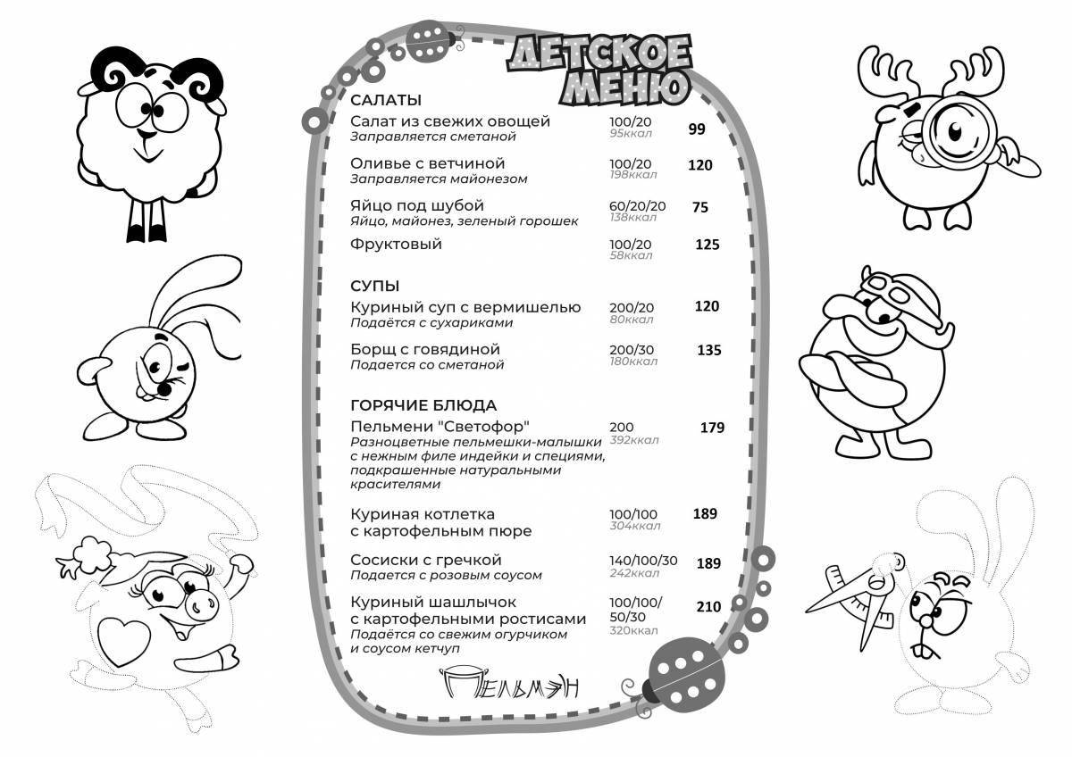 Color-blast coloring menu for kids