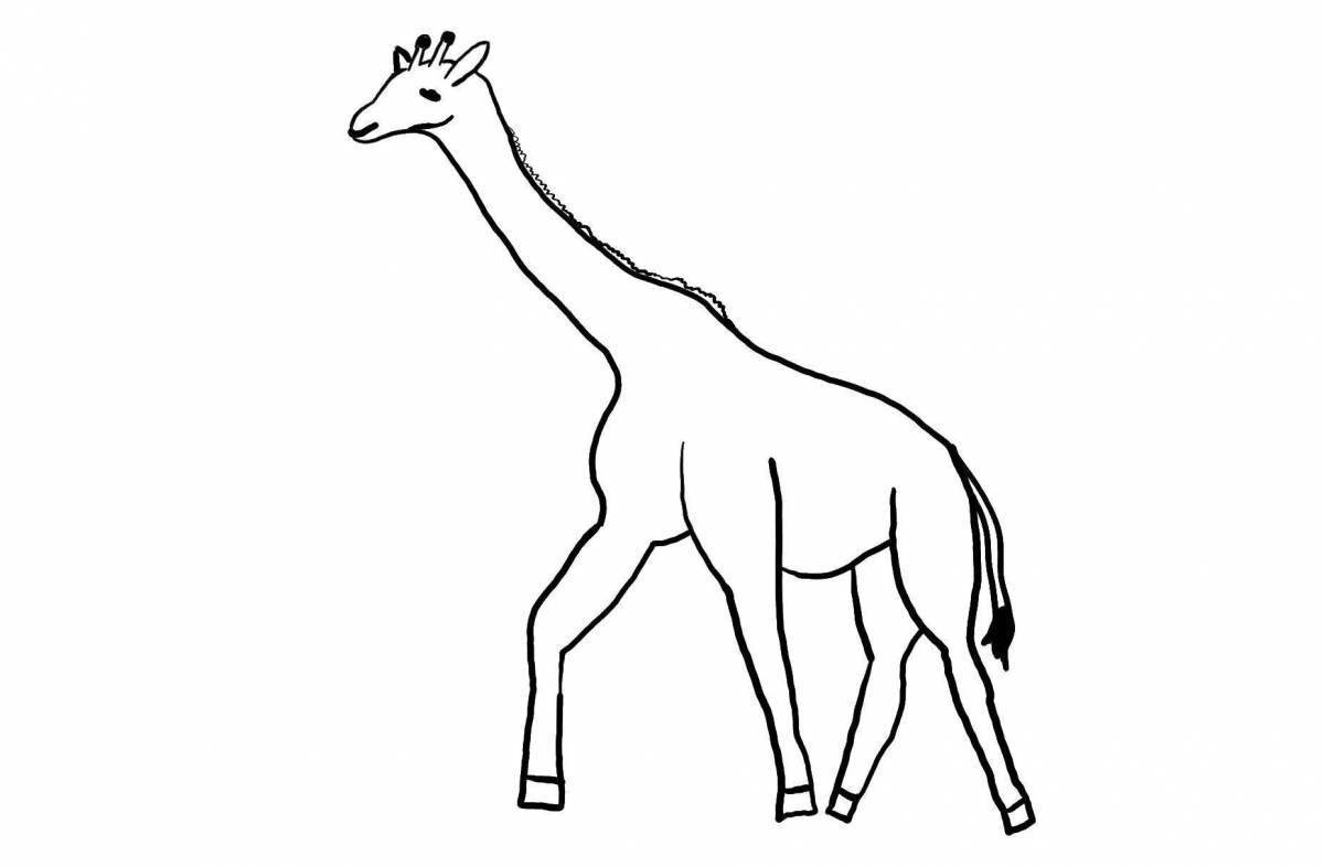 Раскраска Жираф без пятен для малышей
