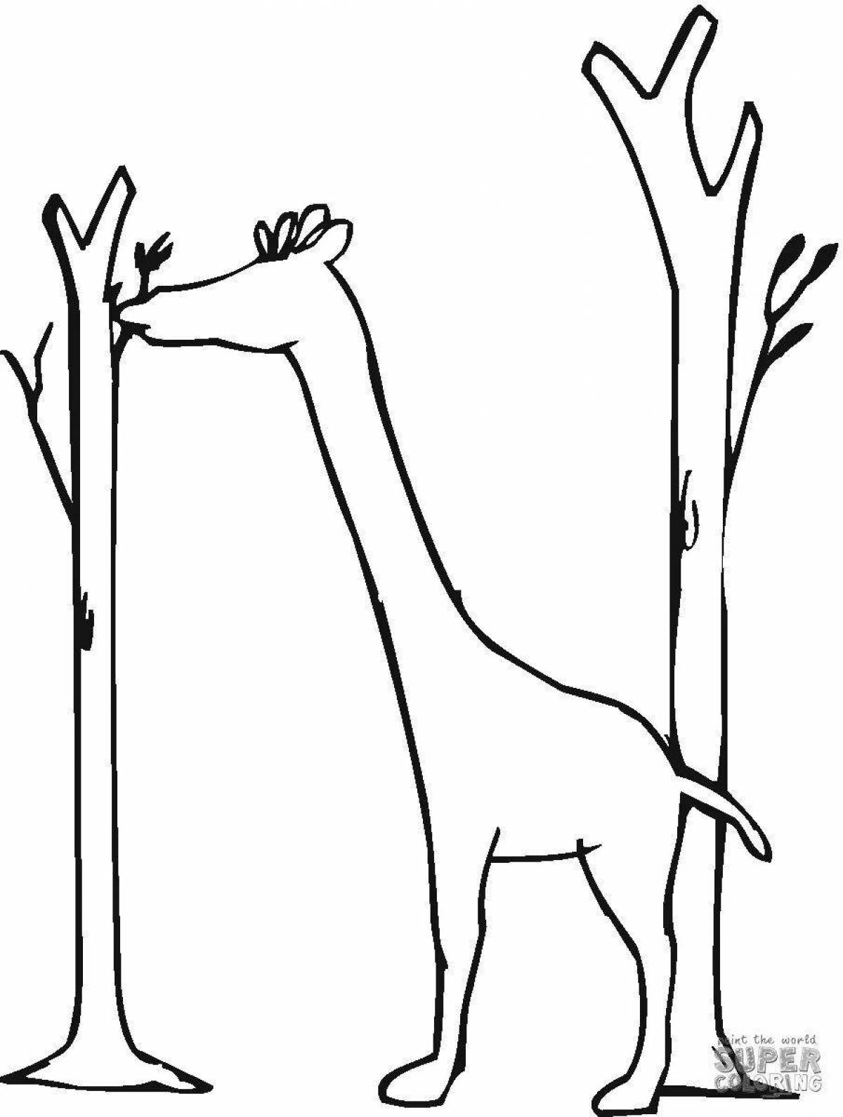 Раскраска Жираф без пятнышек для детей