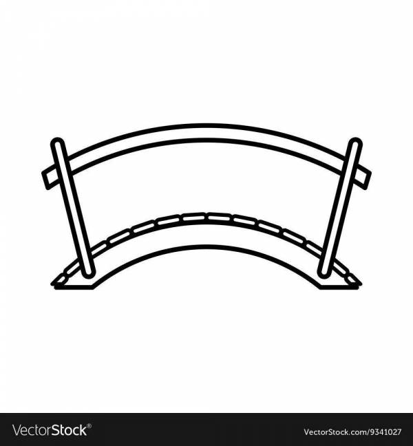 Картинка раскраска мост для детей