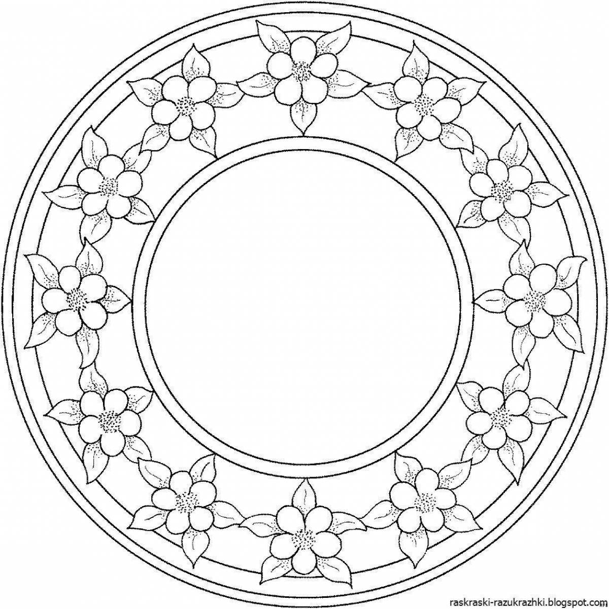 Adorable juvenile saucer coloring page