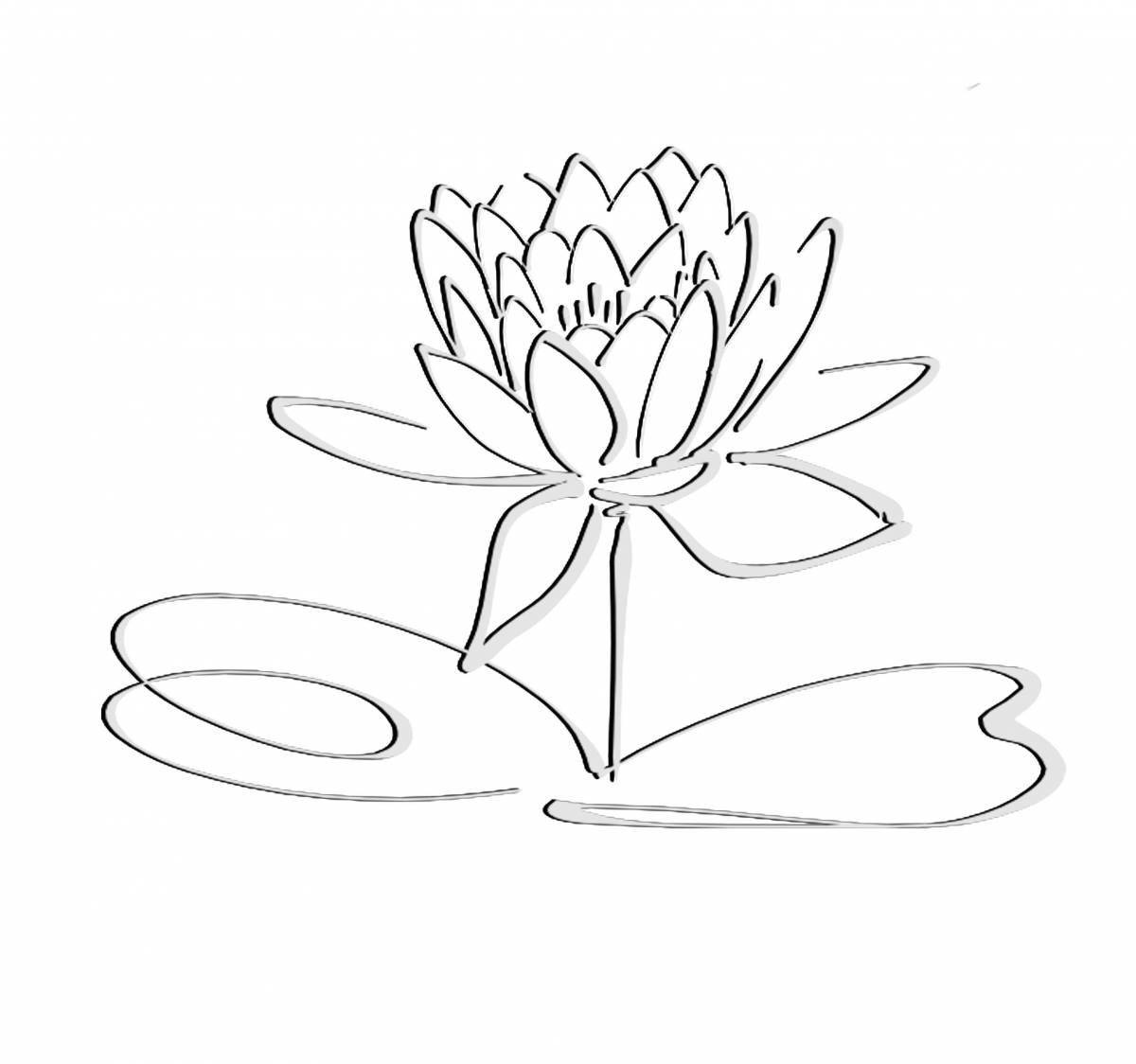Playful lotus coloring page for kids
