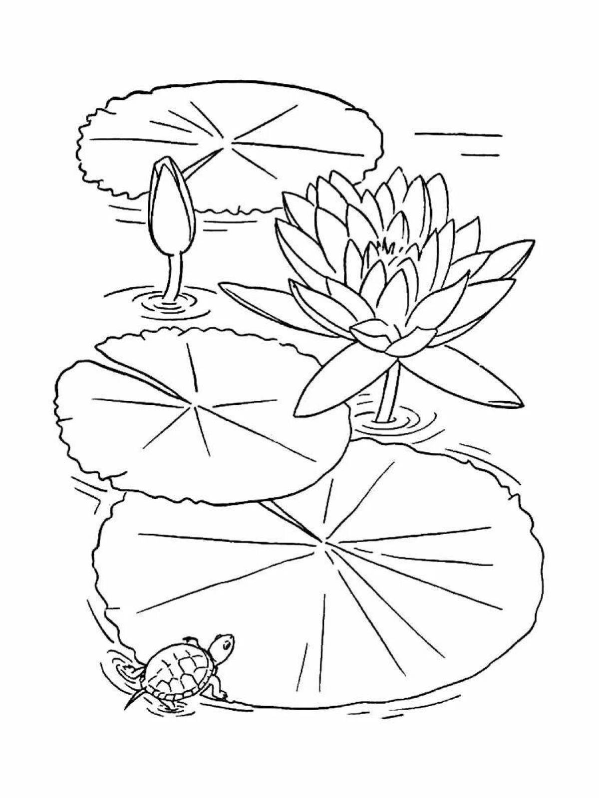 Coloring book joyful lotus for children