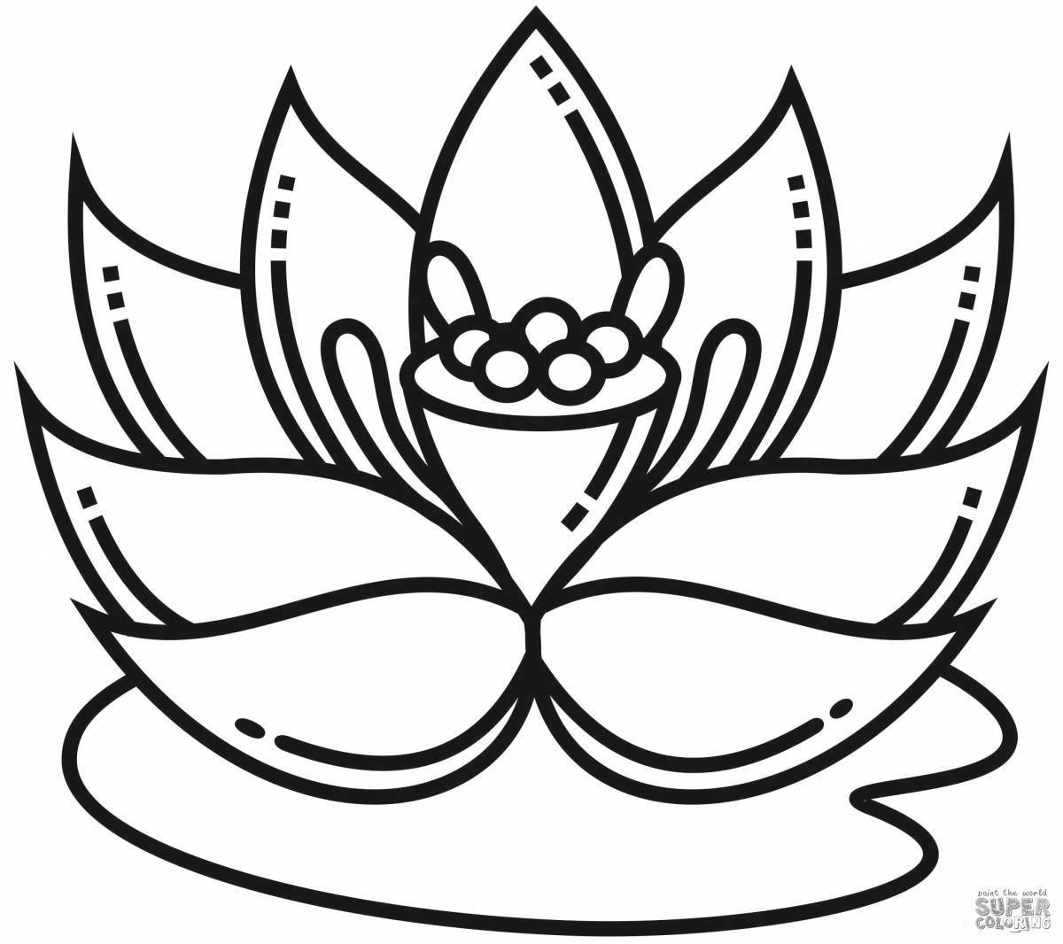 Gorgeous lotus coloring book for kids