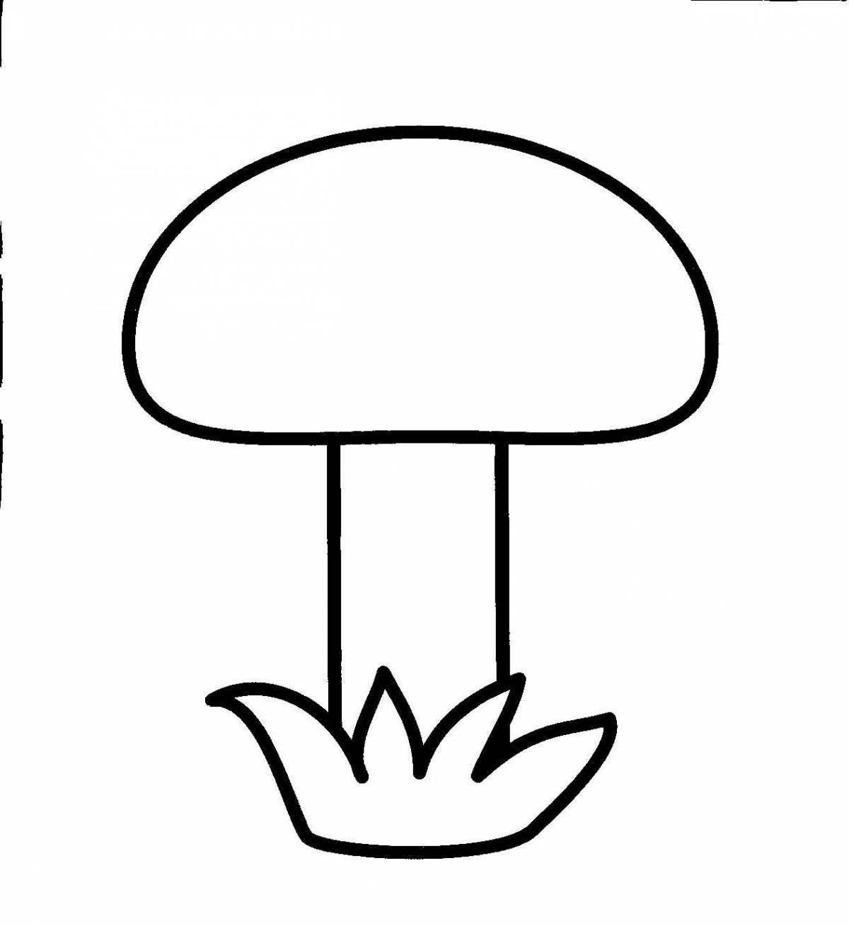 Funny mushroom coloring page for kids