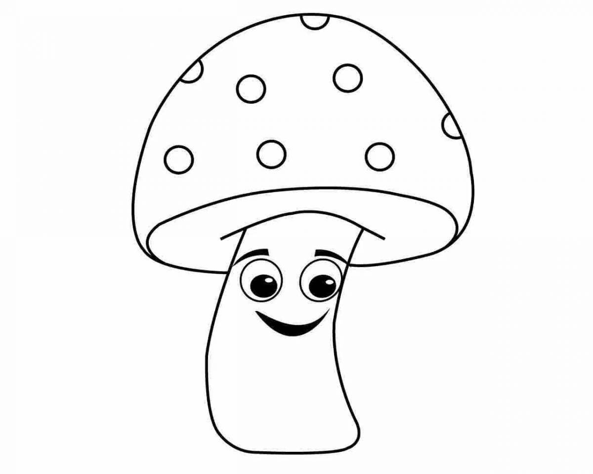 Cute fungus coloring book for kids