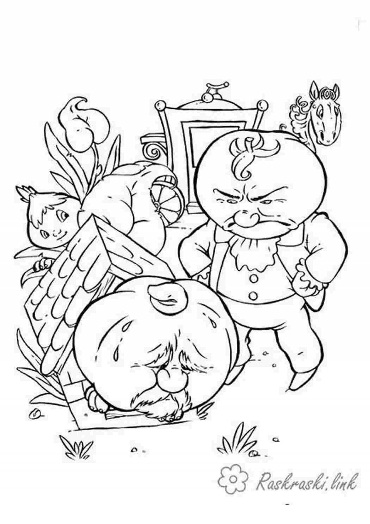 Cheerful chipollino coloring book for children