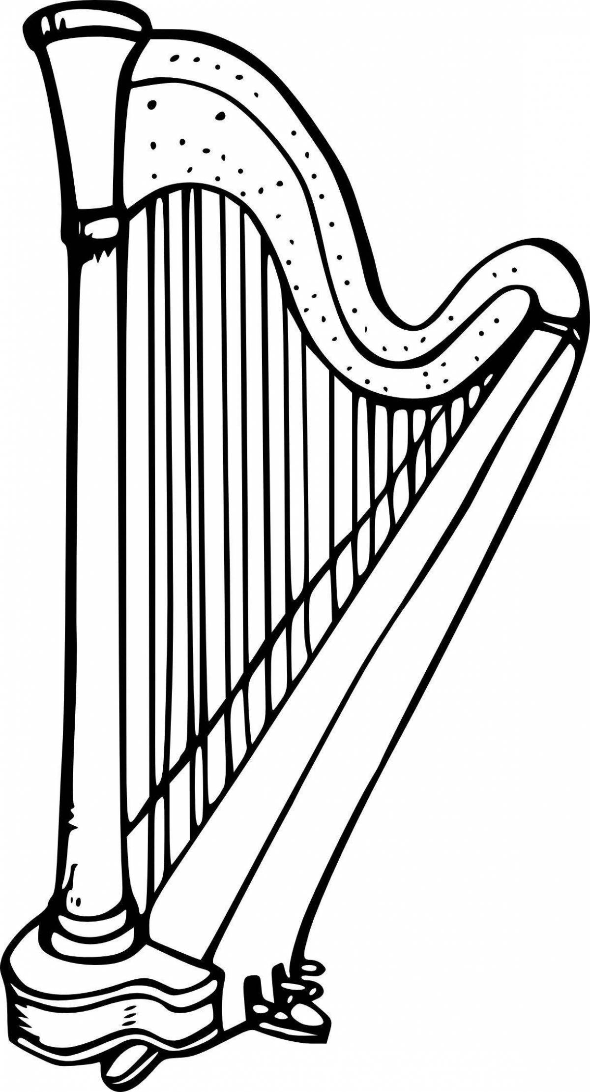 Bright harp coloring book for kids