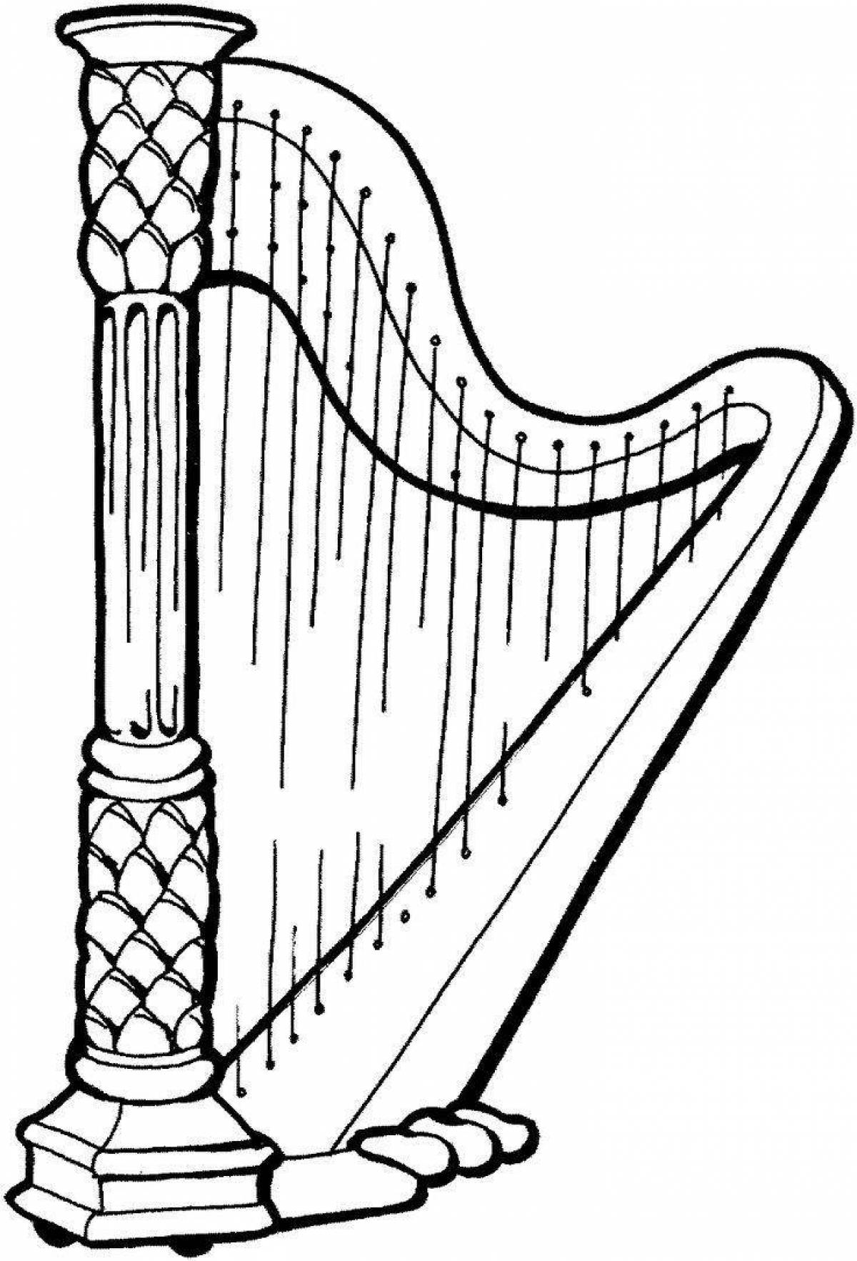 Amazing harp coloring book for kids