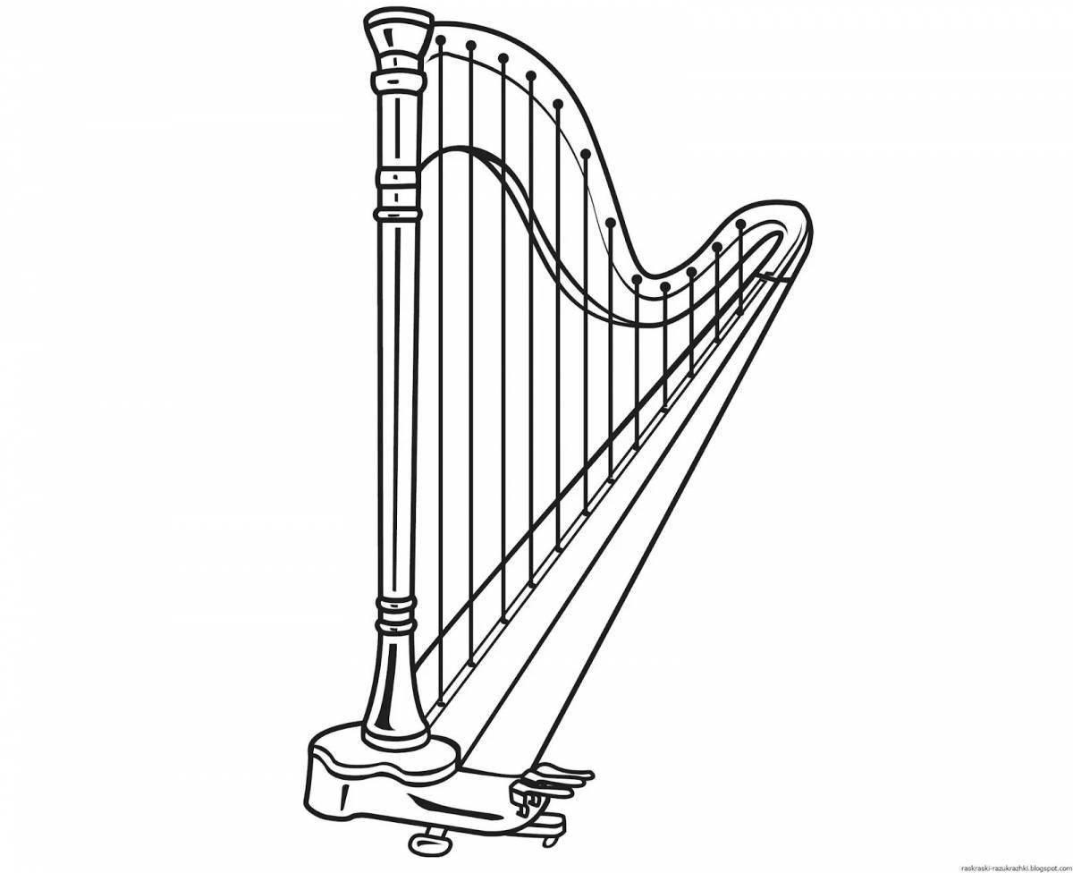 Radiant harp coloring book for kids