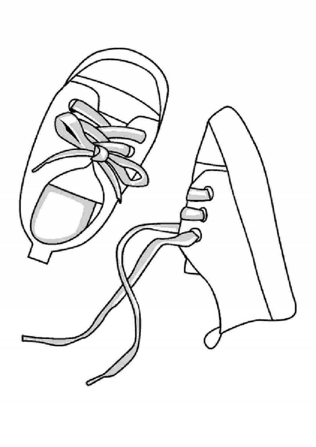 Раскраска веселая обувь для дошкольников