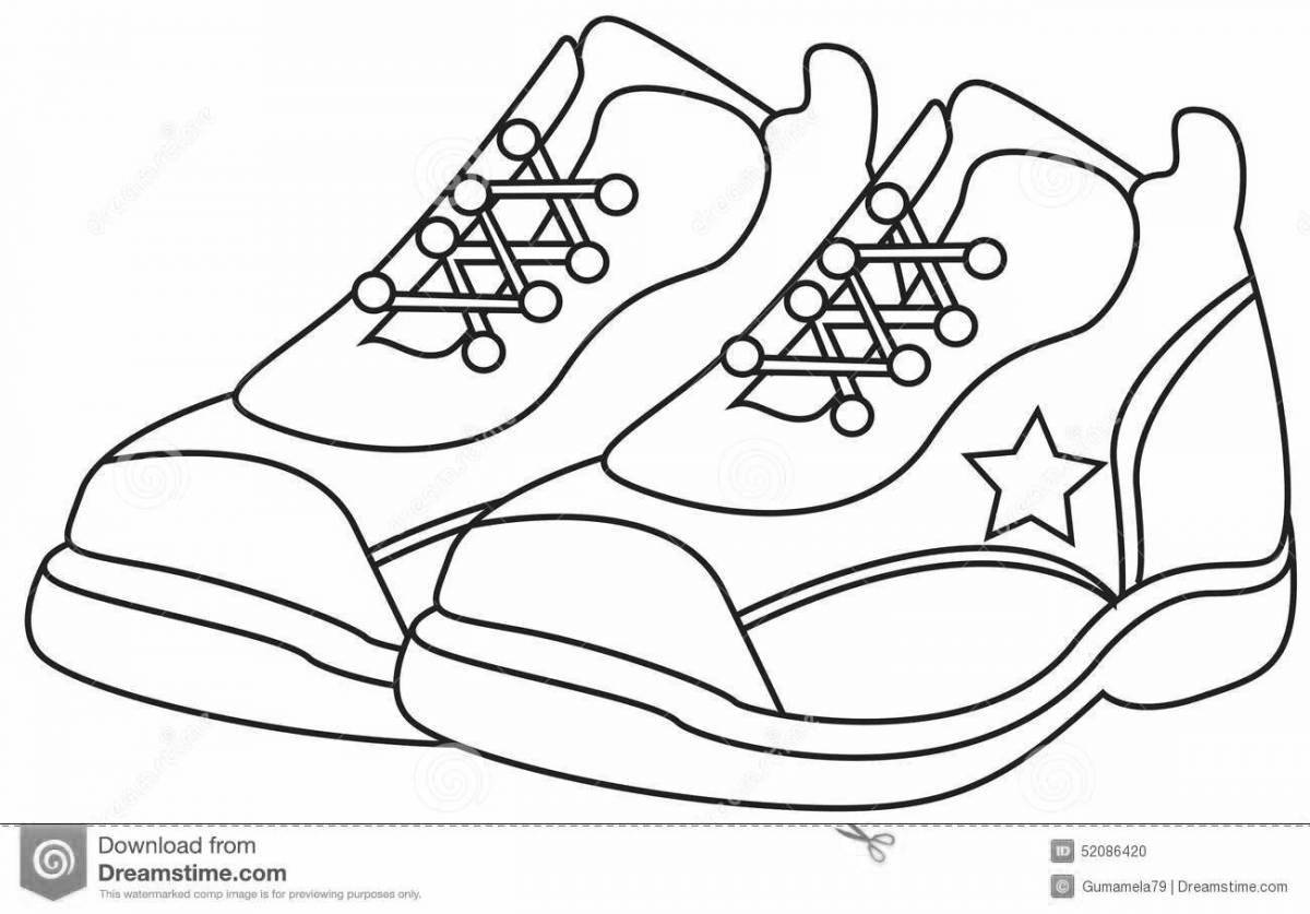 Раскраска «игривая обувь» для дошкольников