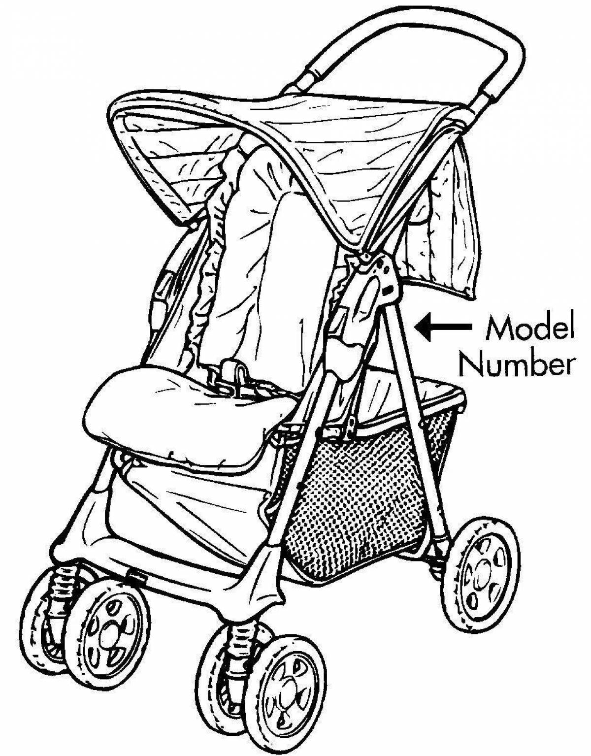 Amazing baby stroller coloring page