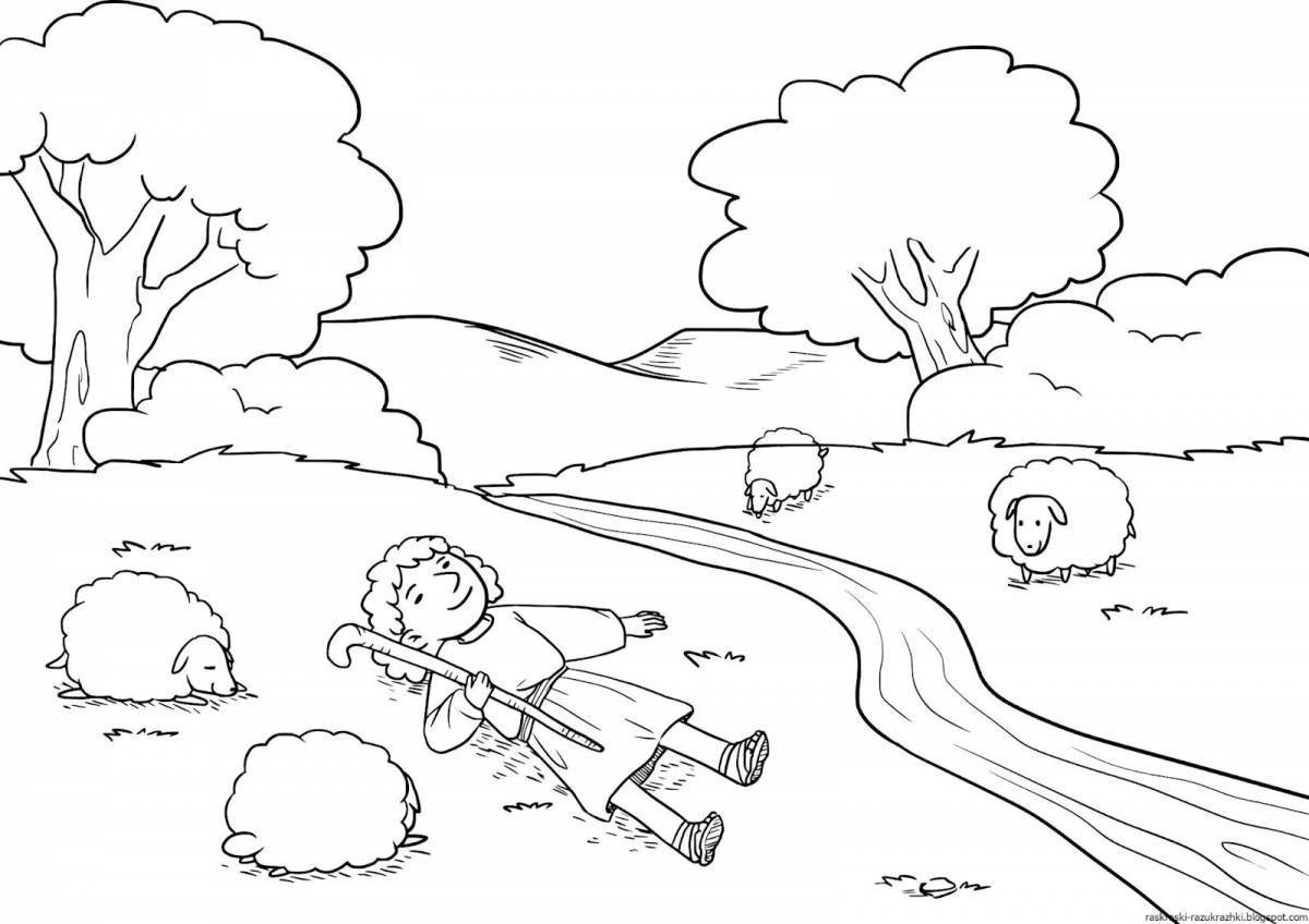 Coloring page jubilant river for children