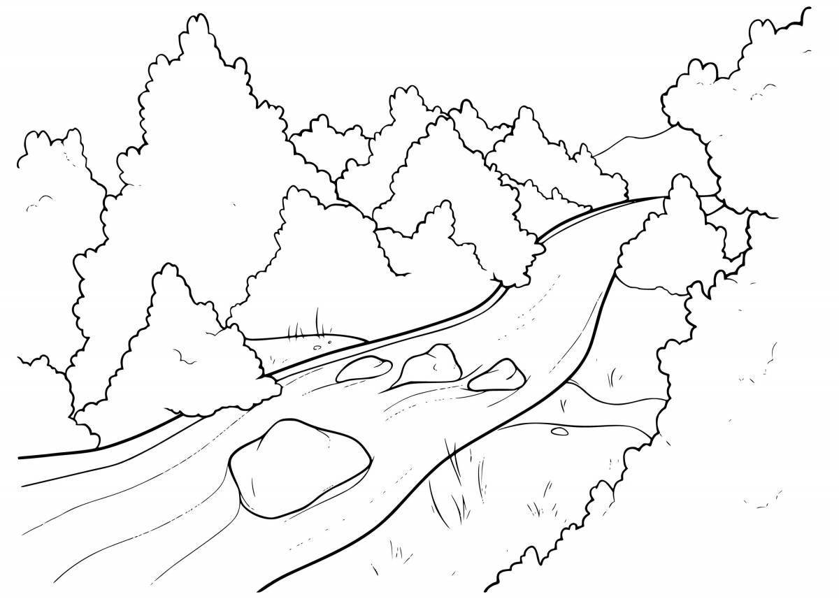 Glorious river coloring pages for kids