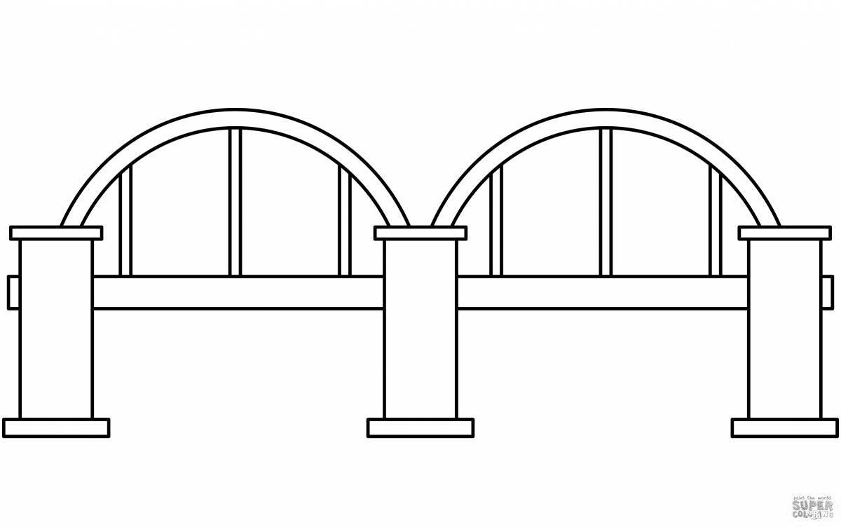 Colorful bridge coloring book for kids