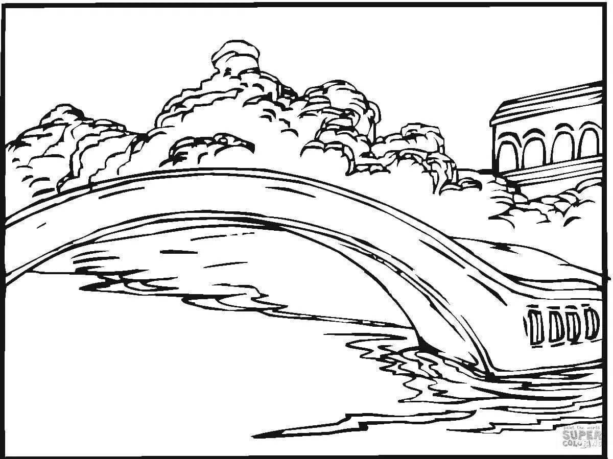 Majestic bridge coloring book for kids