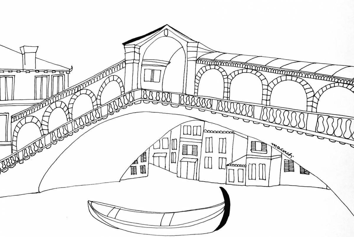 Glorious bridge coloring book for kids