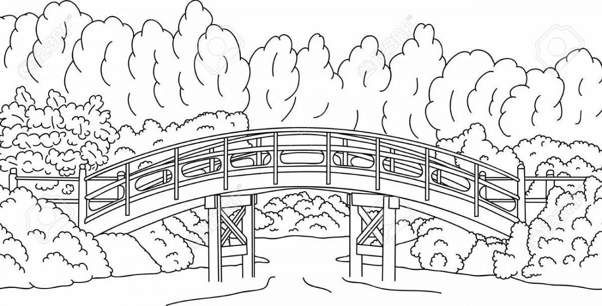 Раскраска сказочный мост для детей