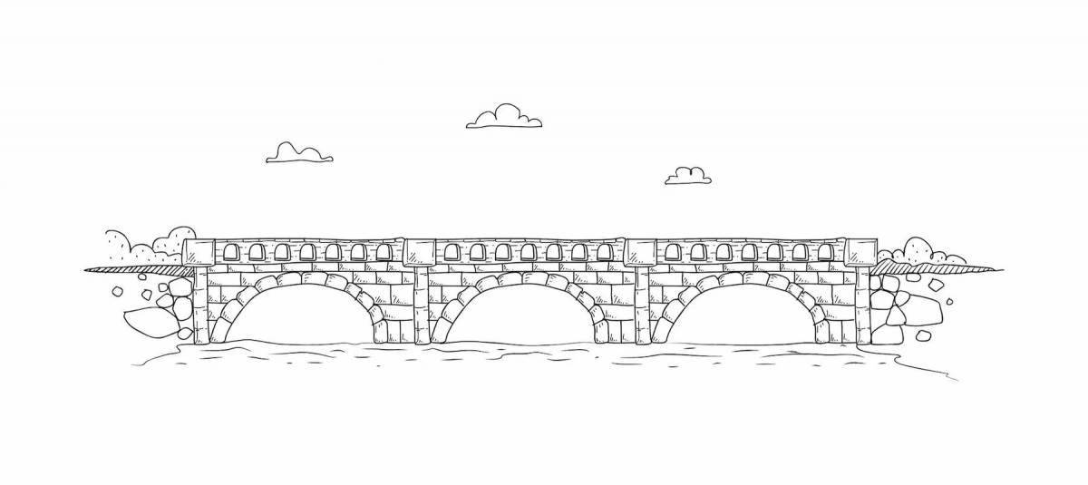 Coloring book gorgeous bridge for kids