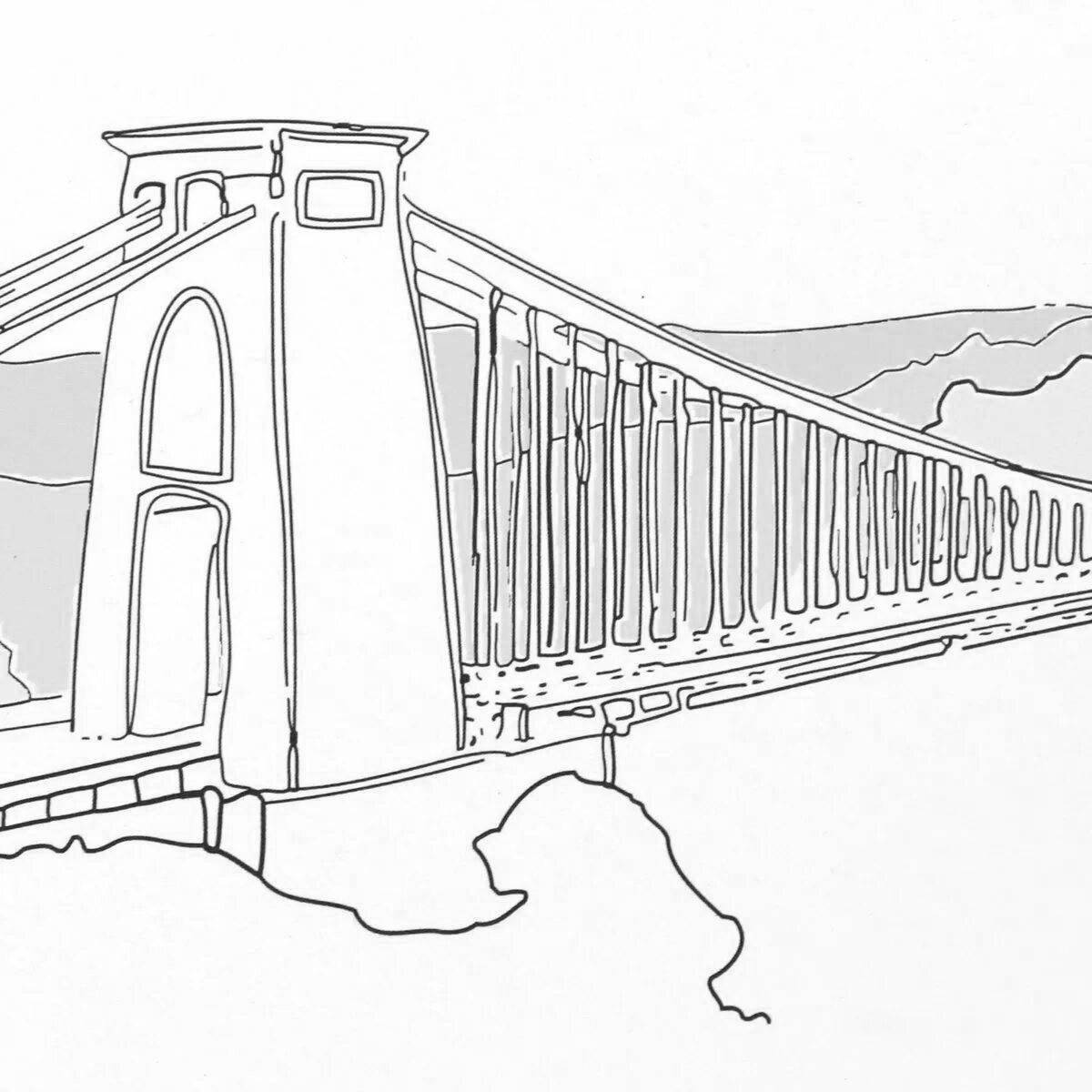 Shiny bridge coloring book for kids