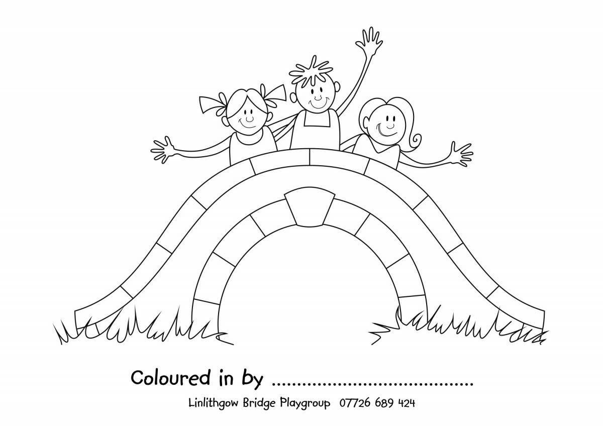 Fun bridge coloring book for kids